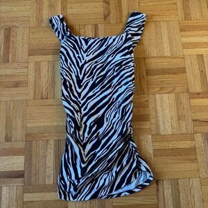 express zebra print tank w built in bra